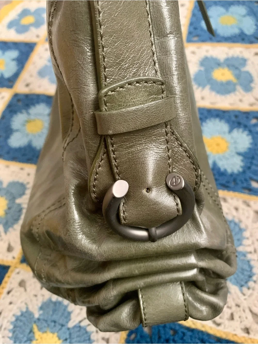 Francesca Biasia Y2K Olive Green Slouchy Hobo with Braided Strap HandBag